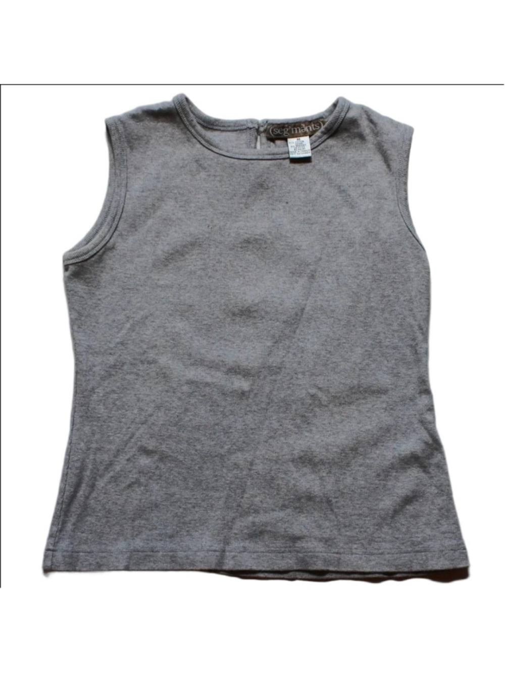 Segments Ribbed Grey Tank Top